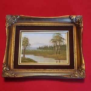 Gold Ornate Framed Landscape Painting